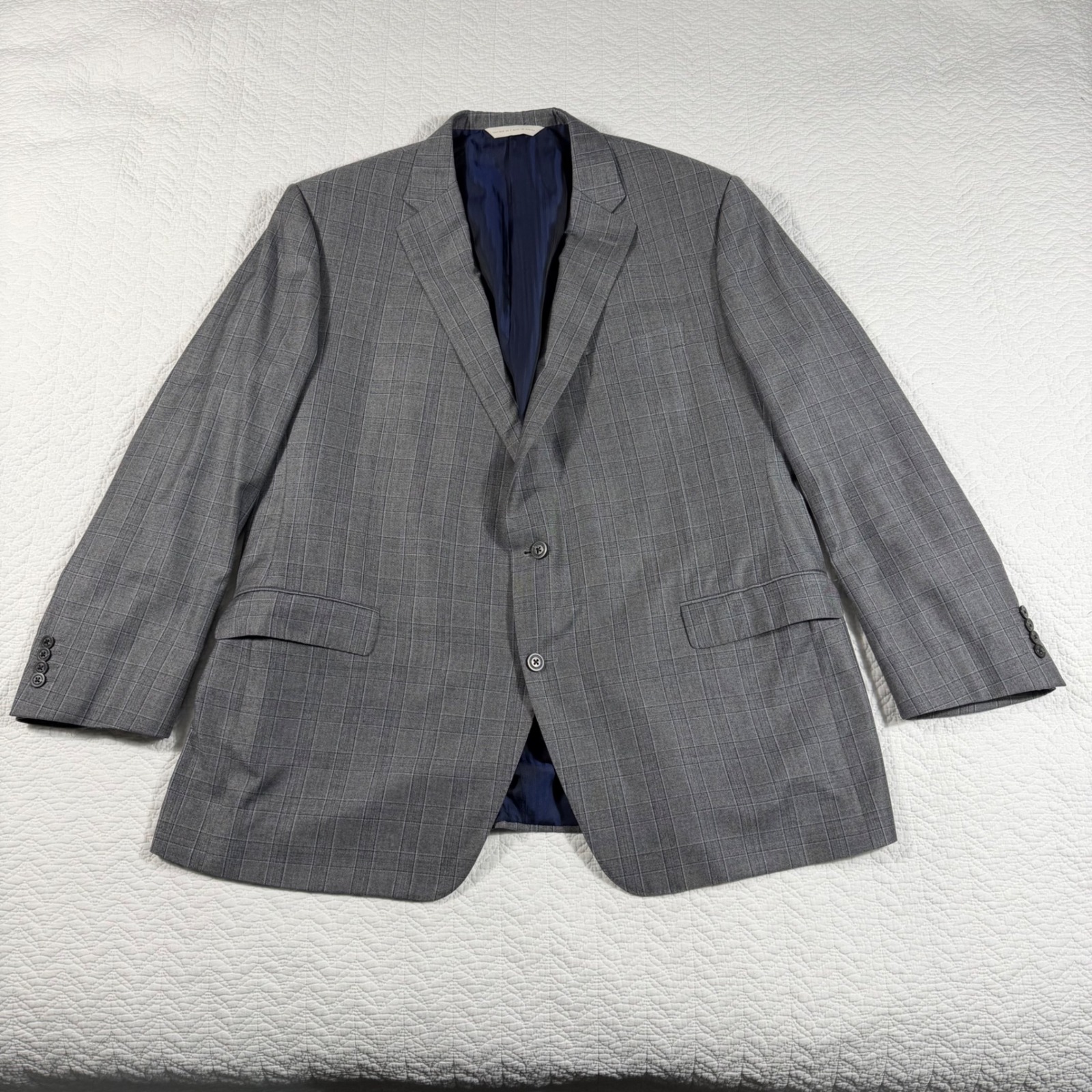 Custom Made Plaid Loro Piana Italy Super 130s Wool 2 Button Sports Coat Men 50l
